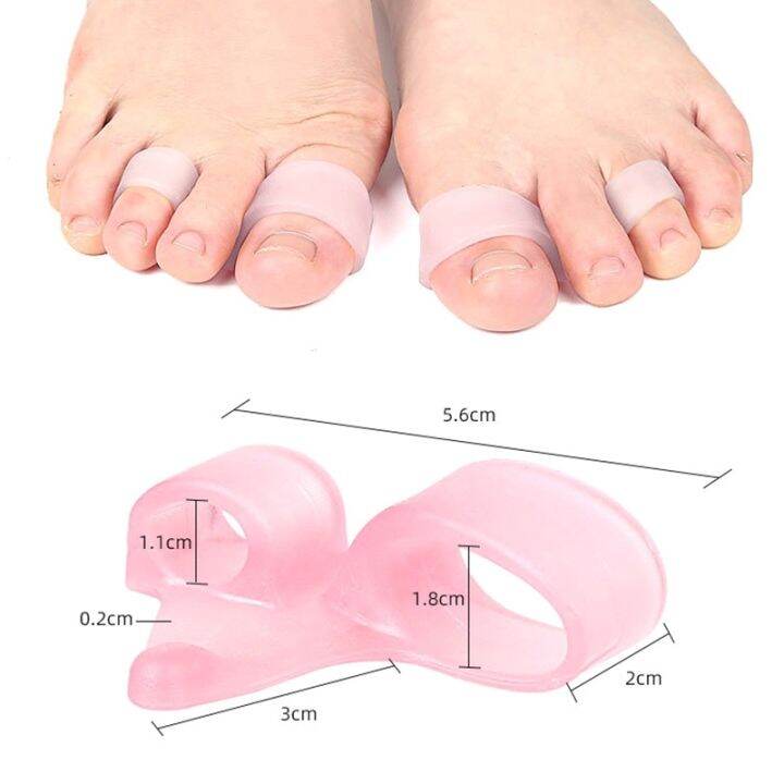 1pair-silicone-gel-straightener-two-hole-toe-separator-fingers-protector-bunion-adjuster-hallux-valgus-foot-care-pedicure