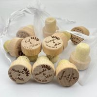 30/50/70pcs Personalized Red Wine Corks Bottle Stopper Engraved Wooden Laser Cork Bottle  Customized Wedding Favors Own Logo Bar Wine Tools