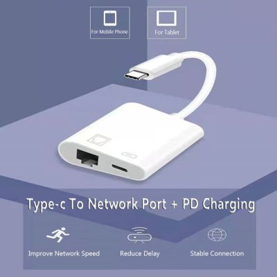 Konverter Ethernet ponsel kartu jaringan tipe-c ke RJ45 Port PD pengisian daya ponsel koneksi stabil untuk Xiaomi Huawei