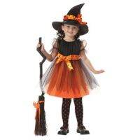 ?Childrens Halloween costumes girls little witch role play cosplay to儿童万圣节服装女童小女巫角色扮演cosplay演出巫婆表演服幼儿园BY722z