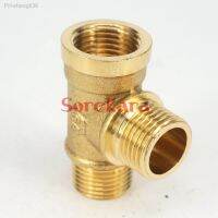 2pcs 3/8 BSP Female x 3/8 BSP Male x 3/8 BSP male Thread Tee 3 Way Brass Pipe fitting Connector for water fuel gas