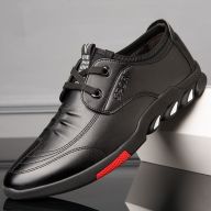 Brand WHITBY COD Fashion Giày da dành cho nam giới Giày trang trọng Giày ren tròn thời trang cắt thấp thumbnail