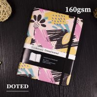 《   CYUCHEN KK 》 B6 Memphis Bullet Dotted Journal แถบยางยืด160gsm กระดาษหนาปกแข็ง Notebook