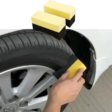 6pcs Tire Contour Dressing Applicator Pads Gloss Shine Color Polishing  Sponge Wax