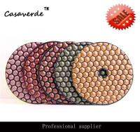 DC-WHCPP02 4 inch (100mm) shiny color Hexagon diamond dry polishing pads for polishing granitemarble and concrete