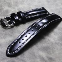 【Hot seller】 Comparable to horse hip leather quick release strap handmade bright patent 18mm19mm20mm21mm22mm cow