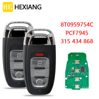 HE Xiang รถรีโมทคอนลสำหรับ Audi Q5 A4L A5 A6 A7 PCF7945AC RS4 RS5 S4 S5 FCCID ชิป315434868Mhz การ์ด