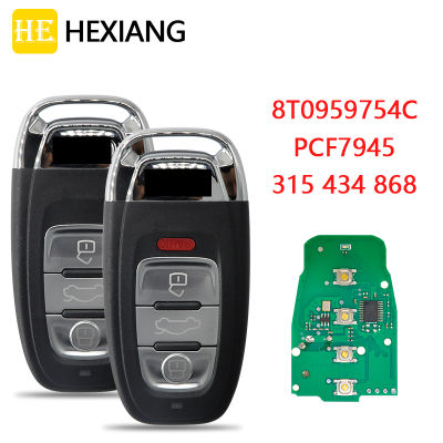 เขา Xiang รถกุญแจรีโมทสำหรับออดี้ A4 S4 A5 S5 Q5 FCCID 315 434 868เมกะเฮิร์ตซ์ PCF7945A ชิปอัตโนมัติควบคุมสมาร์ทแทนที่บัตร