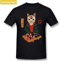 2023 New  Sushi Bar Cat Men T Shirt Hipster Camiseta Plcotton Crewneck Short Sleeve T-Shirt birthday gift Valentines Day gift