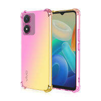 Thinmon สำหรับ Vivo Y02S 4กรัมไล่โทนสีสีที่ครอบคลุมกรณี Soft TPU ซิลิโคนโทรศัพท์กรณีปกหลังกันกระแทกปลอก