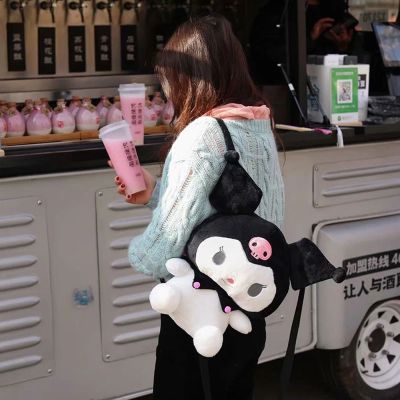 TOP☆PZUNIQUE Exquisite Gifts Kawaii Cinnamorol Anime Pochacco Suffed Toys Mymelody Plush Backpacks Plush Shoulder Bag Kuromi