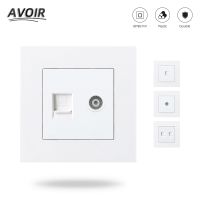 【NEW Popular89】 AvoirPlastic Panel Internet TVRj45พร้อม TV SocketRj45 Port DataOutlet Plug 86Mm X 86Mm