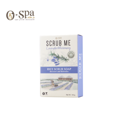 O-Spa Natural SCRUB ME Rice Scrub Soap - Lavender &amp; Rosemary 140g โอสปา สบู่สครับเม็ดข้าว กลิ่นลาเวนเดอร์และโรสแมรี่ 140g