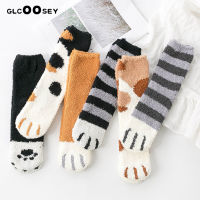 6 PairsPack Winter Warm Cat Paw Socks 8 Style For Women Girls Sleeping Socks Home Floor Socks Thick Socks