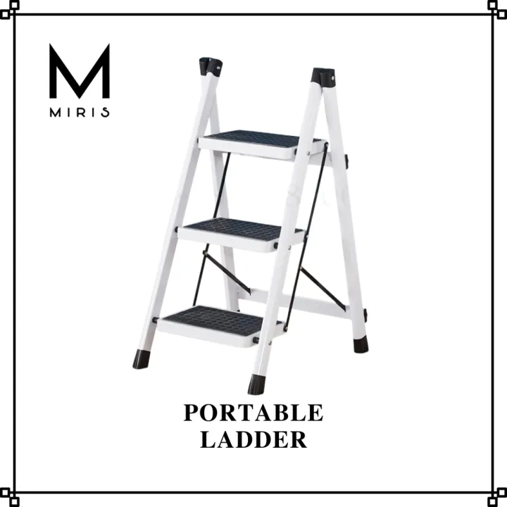 Step Steel Ladder, Folding Step Stool Non Rubber Feet, Rubber Foot Pads RANDOM COLORS | Lazada