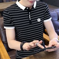 CODpz119nb 95 cotton short sleeve T-shirt male trend of mens shirt collar POLO shirt male95棉短袖T恤男潮流男装衬衫领POLO衫男2023翻领半袖衣服4.20