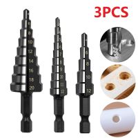 【DT】hot！ 3PCS Bit Set 3 12mm 4 20mm Groove Titanium Coated Wood Metal Hole Cutter Carpentry Core Tools