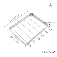 Hiking fun? ตะแกรงย่างเหล็กย่างกลางแจ้งเครื่องมือย่างบาร์บีคิวแบบพกพาตะแกรงสแตนเลส