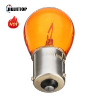 10Pcs2Pcs ไฟแสดงสถานะรถเบรคย้อนกลับที่จอดรถหลอดไฟ LED 12V 1156 PY21W Amber สีเหลืองหลอดฮาโลเจน DC