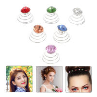 ETEREAUTY 60pcs กระเพื่อมเกลียว rhinestone บิดขดลวดผมเกลียวเครื่องประดับบาร์เร็ตต์