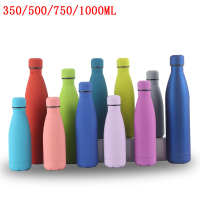 3505007501000ml Stainless Steel Thermos Mug Sport Water Bottle Rubber Painted Surface Vacuum Flask Coffee Cup Bottle