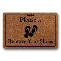 Doormat Please Remove Your Shoes Unique Design Door Mat Flannel Non-woven Fabric Top