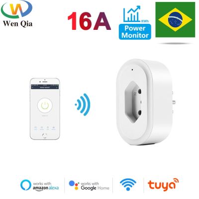 【NEW Popular89】16A 3000W บราซิลมาตรฐาน AlexaSmartPlug พร้อมตัวจับเวลาอะแดปเตอร์มอนิเตอร์สำหรับ TuyaHome ไฟฟ้า220V