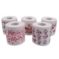 5 Styles Paper Roll Tissue Paper Towels Xmas Santa Office Room Toilet Paper 5 Roll