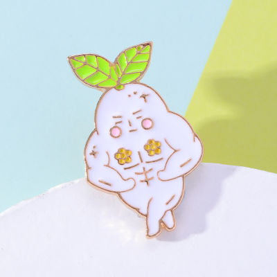 Cute Anime Brooch Daikon Elf Lapel Pin Cartoon Daikon Elf Brooch Cute Kids Coat Lapel Pin Enamel Pin Badges
