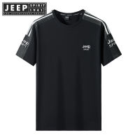 JEEP SPIRIT 1941 ESTD กีฬาแขนสั้นแขนลำลองขาสั้นกีฬาแขนสั้นปักลายเสื้อยืดผ้าไหมน้ำแข็งฤดูร้อนTH