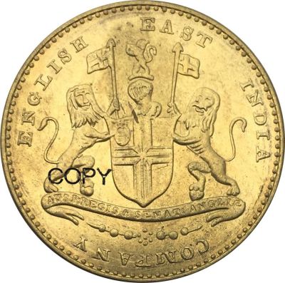 เหรียญลอกเลียนแบบทองเหลืองบริษัทอินเดียตะวันออกอังกฤษทองคำ1819