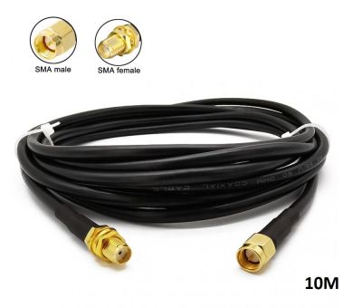 SMA Male to Female Male Low Loss RG58 50ohm Coaxial Cable SMA Plug 4G LTE ,WiFi Antenna Extension Cable Connector Adapter Pigtail 10M