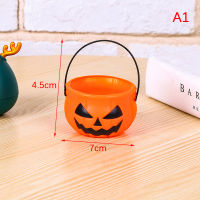 Halloween Pumpkin Bucket Kids Candy Pot Portable Lantern Ghost Festival