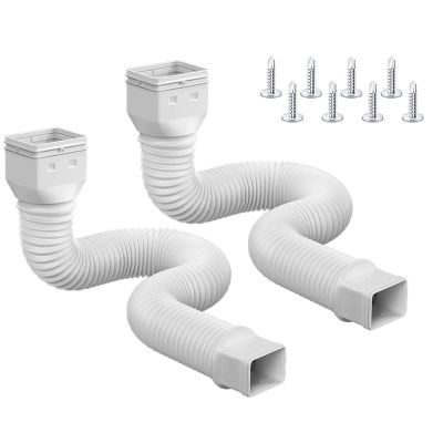 Rain Gutter Downspout Extension Flexible Telescopic Extension Pipe Downspout Drain Extenders Connector Rain Water Drain