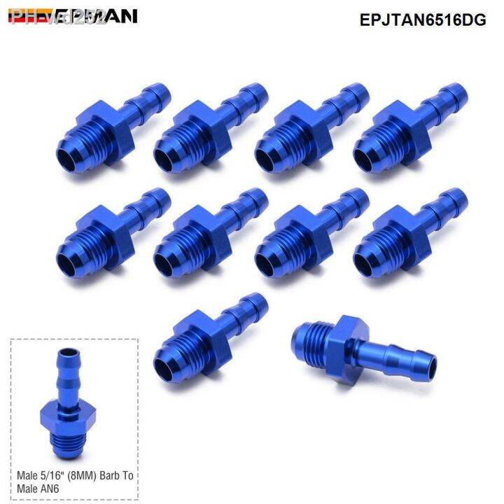 epman-10pcs-6an-male-flare-to-5-16-quot-hose-barb-fuel-line-tube-fitting-adapter-blue-aluminum-for-fuel-system-epjtan6516dg