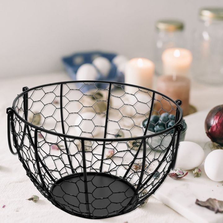 iron-egg-storage-basket-snack-fruit-basket-creative-collection-ceramic-hen-oraments-decoration-kitchen-accessories