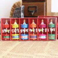 Behogar 6PCS Christmas Xmas Wooden Rocking Carousel Horses Hanging Ornaments Decotations for Home Shop Mall Party Decoration