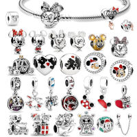 Mickey Series 100 925เงินสเตอร์ลิง Charm ลูกปัด Dangle Charm Fit Original สร้อยข้อมือเงิน925เครื่องประดับ