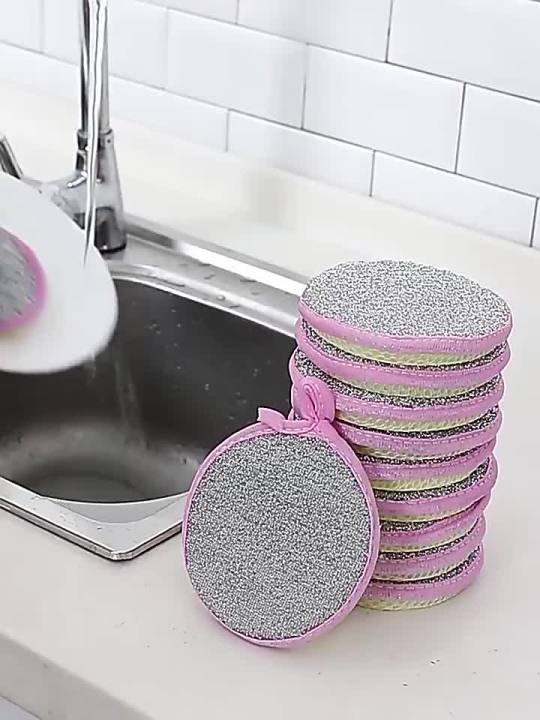 Double Sided Dishwashing Sponge Kitchen Cleaning Towel Kitchenware Brushes  Anti Grease Wiping Rags Absorbent Washing Dish Cloth