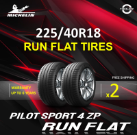 Michelin 225/40R18 PILOT SPORT 4 ZP (RUN FLAT) ยางใหม่ ผลิตปี2023 ราคาต่อ2เส้น (Made in Europe) สินค้ามีรับประกัน แถมจุ๊บลมยางต่อเส้น ยางรันแฟลต ขอบ18 ขนาด: 225/40R18 PS4 ZP