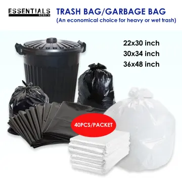 50pcs Trash Bags Large Capacity Trash Bag Disposable Thickened Storage Bags  Clear Recycling Bin Liners Bags Plastic Refuse Sacks