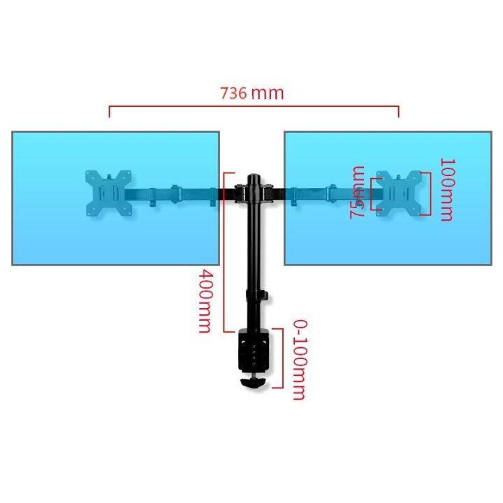 2-in-1ขาตั้งจอคอม-ขาตั้งจอมอนิเตอร์-2-จอ-แบบยึดขอบโต๊ะ-รุ่น-ms-3201-รองรับจอมอนิเตอร์ขนาด-13-32-นิ้ว-ส่งฟรี