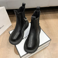 Women White Martin Boots Punk Platform Shoes Winter Slip on Gothic Ankle Boots Autumn  Woman Fashion Chain Chelsea Booties