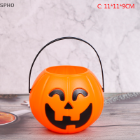 SPHO Halloween PARTY props ถังฟักทองพลาสติกตกแต่งตกแต่งฮาโลวีน