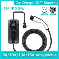 Mobile Level 2 EV Charger GBT Standard 16A 1P 3.6KW Wallbox Cable 5M For Electric Vehicle China Cars 8/10/13/16A Schuko Plug