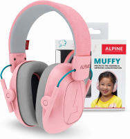 ALPINE HEARING PROTECTION Muffy Earmuffs for Kids 3-16 Adjustable Noise Reduction Headphones - Pink