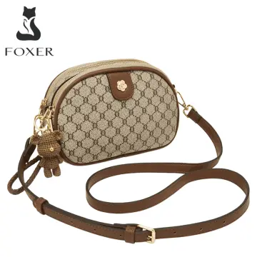 FOXER Brand Monogram Vintage Women Mini Tote PVC Leather Shoulder