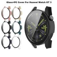 เคส PC + กระจกนิรภัยสำหรับนาฬิกา Huawei GT3,ขนาด46มม. 42มม. ฝาครอบป้องกันนาฬิกาอัจฉริยะสำหรับนาฬิกา Huawei GT 3เคสกันกระแทก