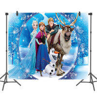 [ในสต็อก] Frozenelsas 125*80ซม. 3D การ์ตูนพื้นหลังผ้า Tapestries &amp; Hangings เด็กวันเกิด Party การถ่ายภาพพื้นหลังผ้า