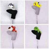 ﹉♈ Cute animal golf putter cover magnetic club cap cover advanced wool golf club head protective cover